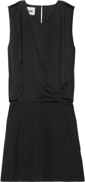 Acne Marlow ChiffonCrepe And StretchCotton Dress in Black - Lyst