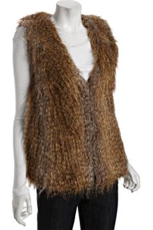 Halston Heritage  Faux Fur Hook Front Vest - Lyst