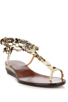 Lanvin Python Sandals - Lyst