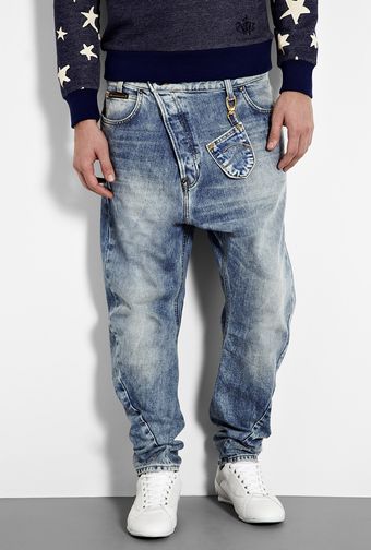 Vivienne Westwood Anglomania Vintage Trace Wash Asymmetrical Carrot Jeans - Lyst