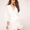 Asos Collection Asos Wrap Dress with Sequin Cuff in White (ivorygold) - Lyst