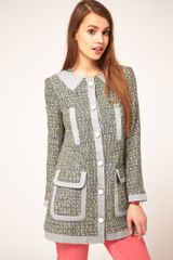 ASOS Collection Asos Dolly Coat in Pastel Colour Block
