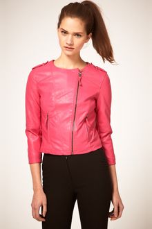 ASOS Collection Asos Pu Collarless Quilted Biker Jacket - Lyst