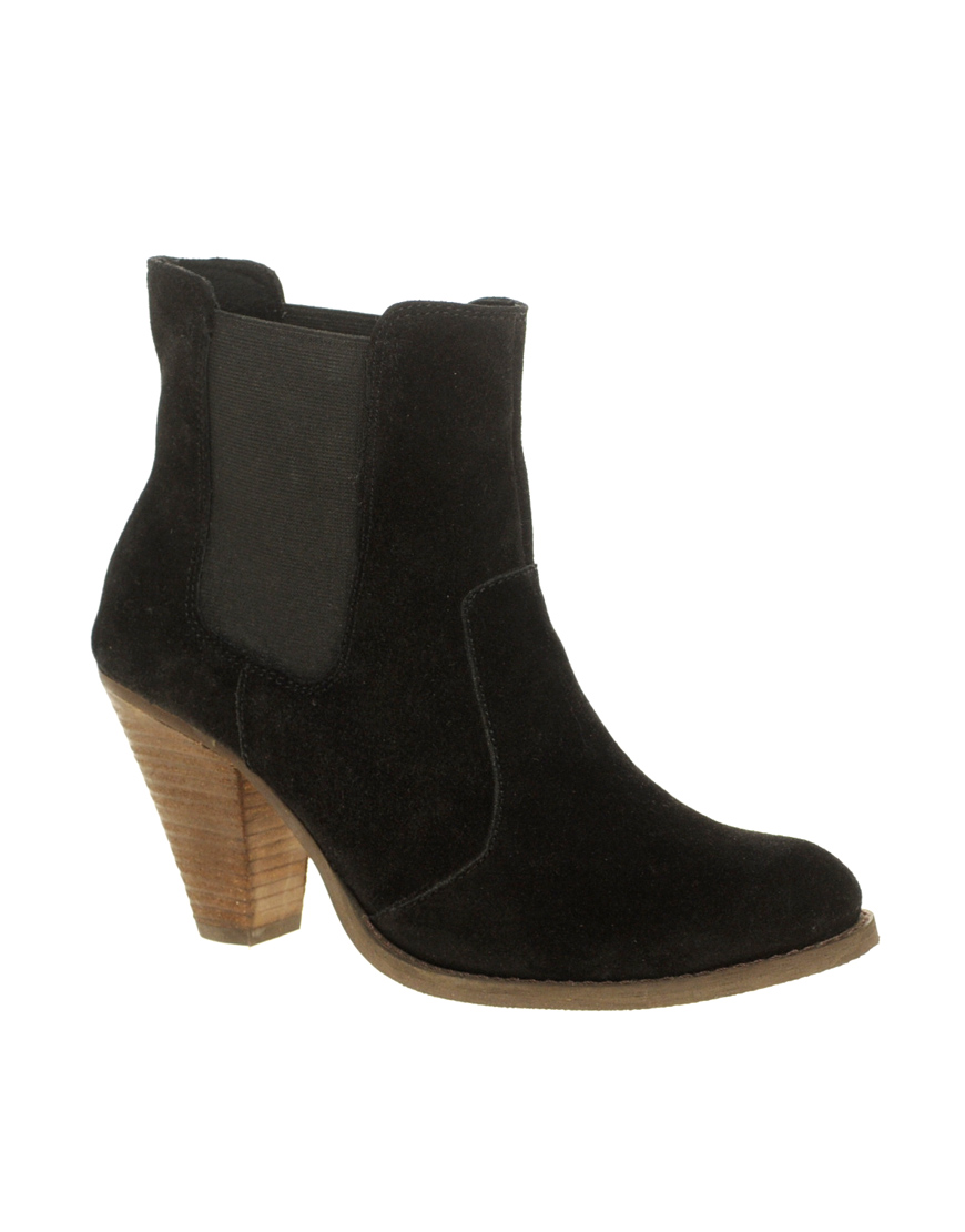 Asos Asos Ajay Suede Chelsea Western Ankle Boots in Black | Lyst