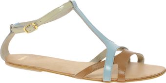 Asos Asos Fabio Leather Flat Sandals with Colour Block - Lyst