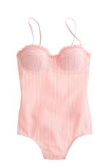 J.Crew Seersucker Ruffle Underwire Tank