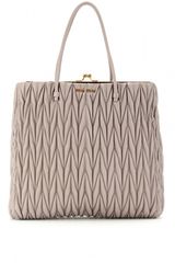 Miu Miu Matelassé Leather Tote