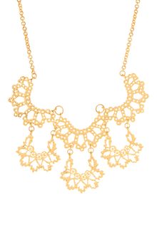 Swarovski Orelia Matt Gold Scalloped Statement Collar Necklace - Lyst