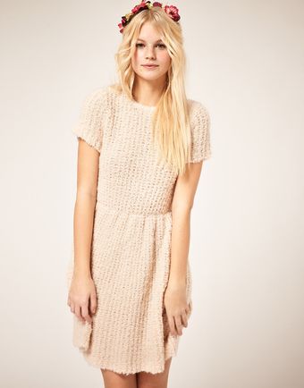 ASOS Collection Asos Dress with Textured Knit - Lyst