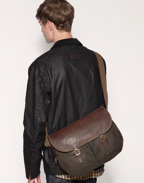 barbour leather bag mens