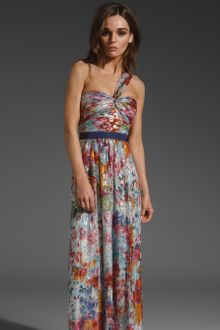 BCBGMAXAZRIA Maxi Dress W/ Asymmetrical Strap - Lyst