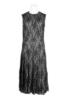 Comme Des Garçons Comme Des Garçons Black Sleeveless Dress in A Lace Blend Of Nylon and Rayon with A Black and White Checked Polyester Lining - Lyst