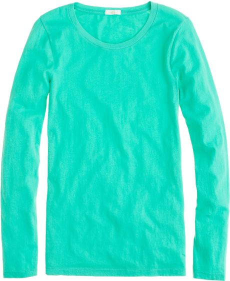 J.crew Tissue Longsleeve Tee in Green (fresh emerald) - Lyst