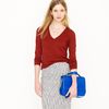 J.crew Vintage Cotton Longsleeve Vneck Tee in Brown (warm henna) - Lyst