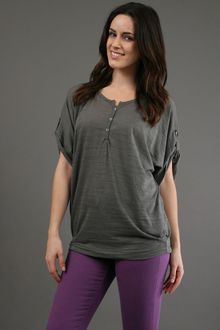 Jet By John Eshaya Rib Henley Top  - Lyst
