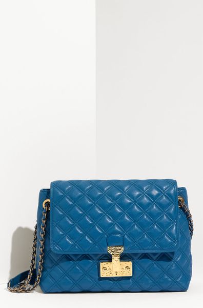 Marc Jacobs Baroque  Extra Large Lambskin Leather Shoulder Bag in Blue (marine) - Lyst
