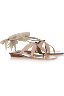 Marc Jacobs Tie-up Leather Flower Sandals - Lyst