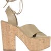 Michael Kors Leather Platform Sandals in Beige - Lyst