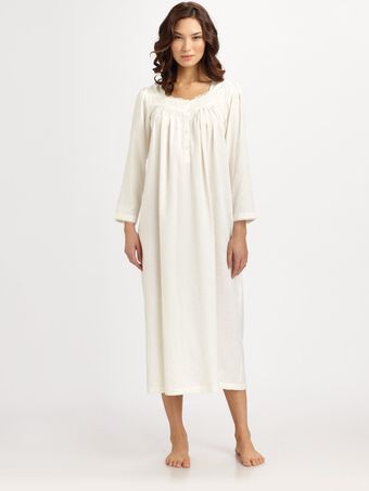 Oscar De La Renta Sleepwear Long Jacquard Gown - Lyst