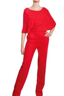 Valentino Caped Stretch Viscose Cady Jumpsuit - Lyst
