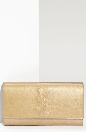 Yves Saint Laurent Belle De Jour Patent Tweed Clutch - Lyst