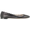 Chloé Scalloped Leather Flat in Black in Black (nero) - Lyst