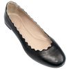 Chloé Scalloped Leather Flat in Black in Black (nero) - Lyst