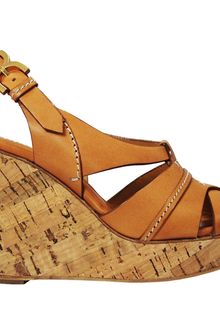 Chloé Marci Cork Wedge in Cognac - Lyst