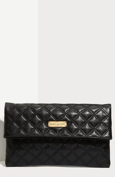 Marc Jacobs Eugenie  Large Quilted Leather Clutch in Black - Lyst