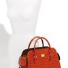 Michael Kors Satchel Embossed Croc in Red (tangerine) - Lyst