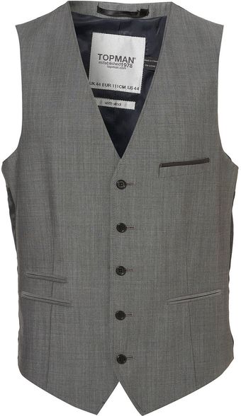 Topman Grey Novak Suit Waistcoat - Lyst