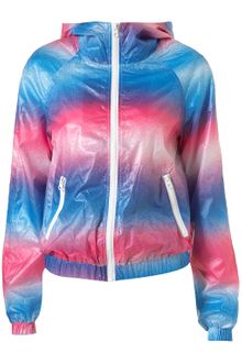 Topshop Blue and Pink Spray Bomber Jacket - Lyst