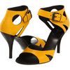 Bottega Veneta Leather Sandal Heels in Yellow - Lyst