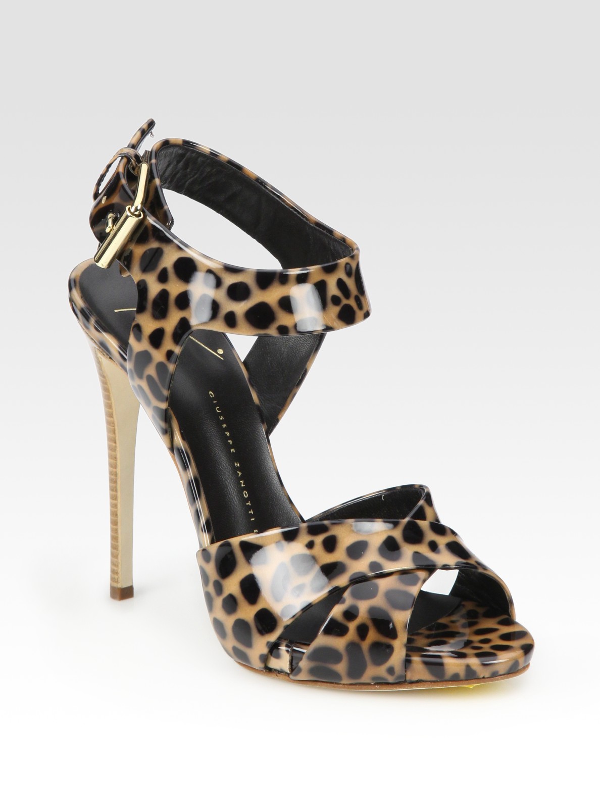 Animal Leopard-print Patent Leather Sandals
