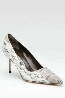 Manolo Blahnik Bb Snakeskin Point-toe Pumps - Lyst