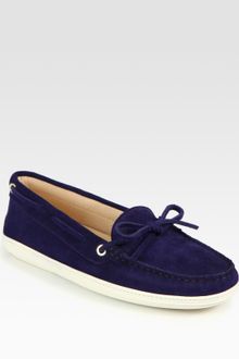 Tod's Marlin Suede Moccasin Loafers - Lyst