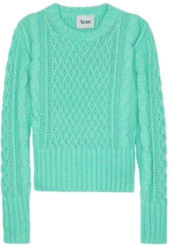 Acne Lia Cable Knit Sweater - Lyst