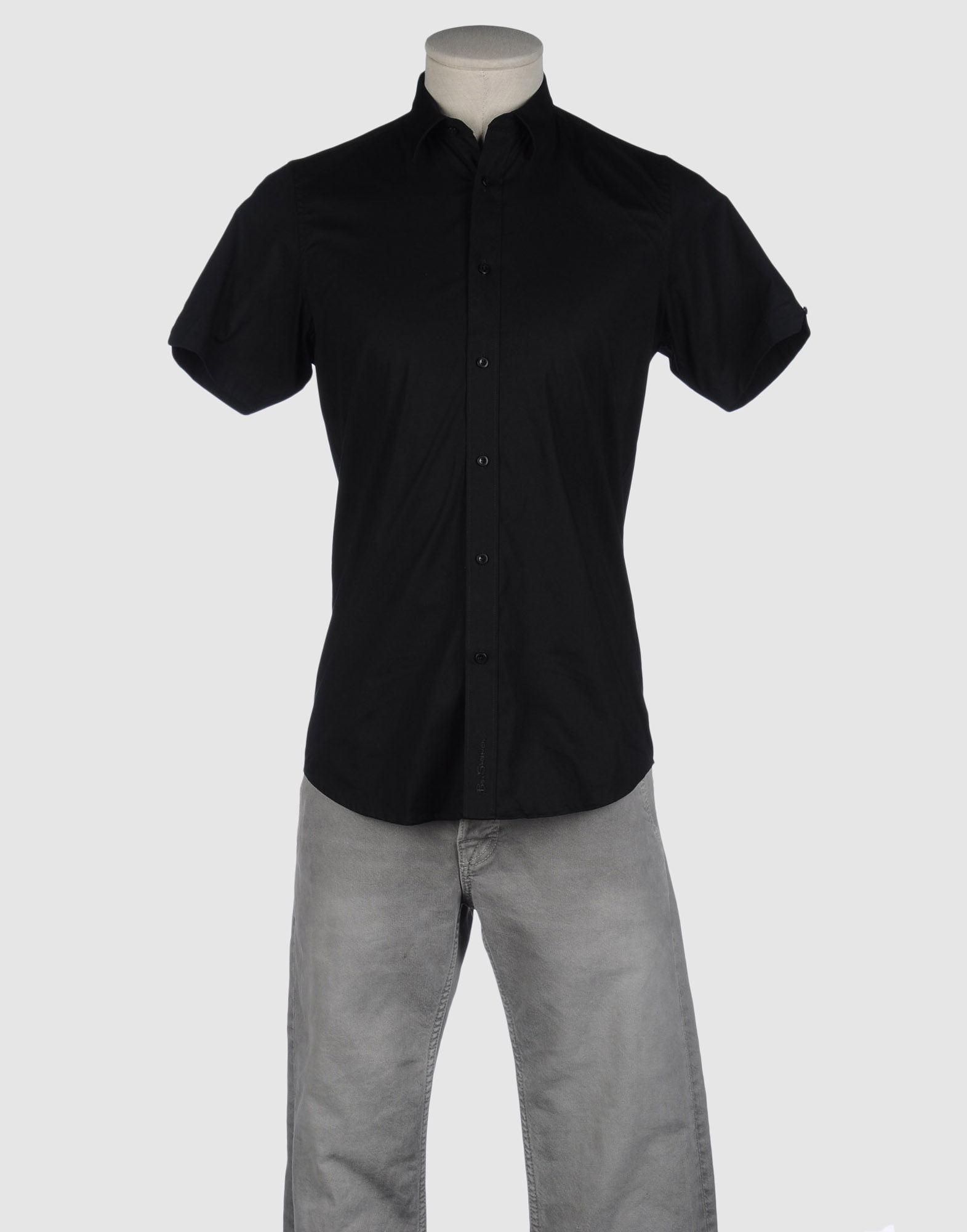 ben sherman black short sleeve oxford shirt