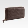 Bottega Veneta Woven Ziparound Wallet in Black (ebano) - Lyst