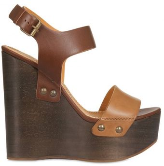 Lanvin 145mm Leather Buckled Wedges - Lyst
