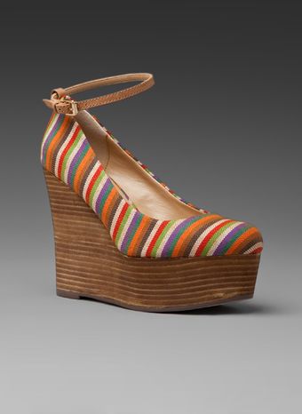 Report Kim Striped Wood Wedge Platform in Kim 2 - Lyst