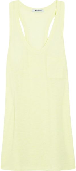 T By Alexander Wang Classic RacerBack Jersey Tank in Yellow (green) - Lyst