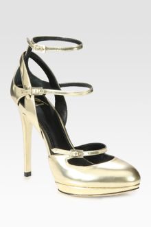 B Brian Atwood Fineday Metallic Leather Platform Mary Jane Pumps - Lyst