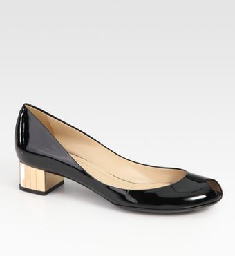  Delphine Patent Leather Peep Toe Pumps 