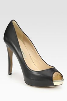 Nicholas Kirkwood Leather Peep Toe Platform Pumps - Lyst