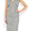 Alexander Mcqueen Houndstooth Silk And WoolBlend Dress in Gray (black) - Lyst
