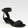 Alexander Wang Vika Parrot Fish and Suede Wedge Sandals in Black - Lyst