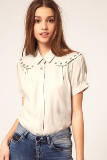 ASOS Collection Asos Blouse with Button Detail - Lyst