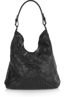 Bottega Veneta Crinkled and Intrecciato Leather Shoulder Bag - Lyst