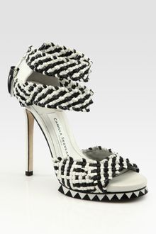 Camilla Skovgaard Two-tone Woven Leather Platform Sandals - Lyst